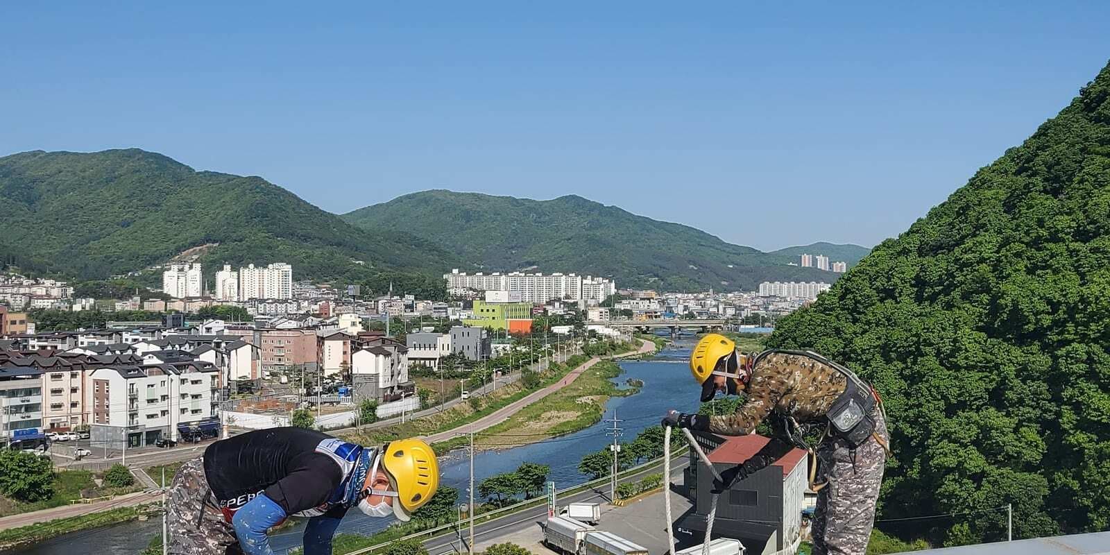 작업 전 로프 세팅 및 안전점검